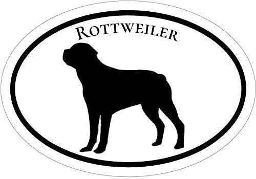 WickedGoodz Oval Rottweiler Dog Vinyl Decal - Dog Bumper Sticker - Perfect Rottweiler Owner Gift-WickedGoodz