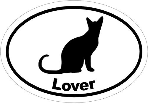 WickedGoodz Oval Vinyl Cat Lover Vinyl Decal, Kitty Bumper Sticker, Feline Owner Gift-WickedGoodz