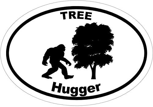 WickedGoodz Oval Vinyl Tree Hugger Sasquatch Decal - Bigfoot Bumper Sticker - Perfect Outdoors Gift-WickedGoodz