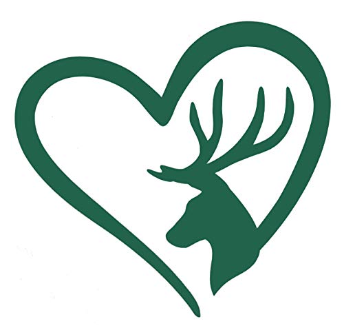 Deer Buck Vinyl Decal Heart Window Sticker-WickedGoodz