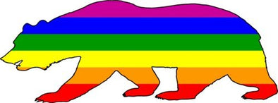 WickedGoodz Die Cut Rainbow California Bear Vinyl Decal - Gay Pride Bumper Sticker - Perfect California State Gift-WickedGoodz