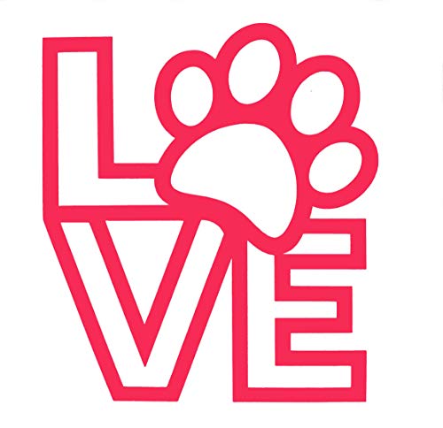 Custom Love Dog Paw Vinyl Decal - Dog Bumper Sticker, for Tumblers, Laptops, Car Windows - Pet Owner Gift-WickedGoodz