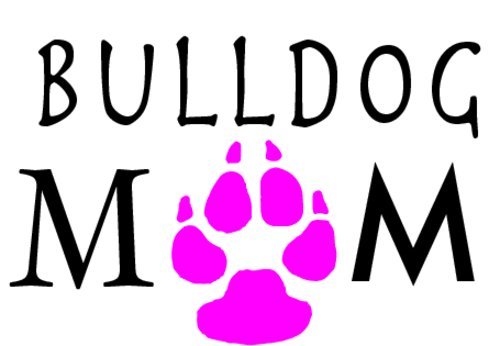 WickedGoodz Vinyl Pink Paw Bulldog Mom Decal - Dog Bumper Sticker - Perfect Pet Owner Gift-WickedGoodz