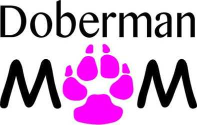 WickedGoodz Clear Doberman Mom Vinyl Window Decal - Dog Breed Bumper Sticker - Perfect Dobie Owner Gift-WickedGoodz