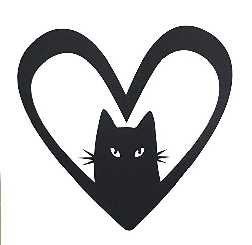 Custom Vinyl Kitty Heart Decal - Cat Bumper Sticker, for Tumblers, Laptops, Car Windows - Pick Your Size and Color-WickedGoodz