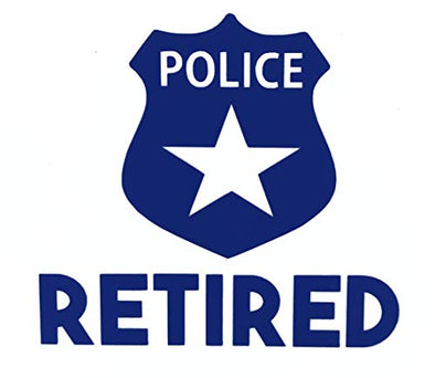 Custom Retired Police Vinyl Decal - Officer Bumper Sticker, for Laptops or Car Windows - Pick Size and Color Vinyl Transfer-WickedGoodz