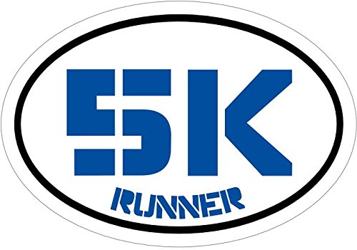 WickedGoodz Blue 5K Runner Vinyl Window Decal - Marathon Bumper Sticker - Running Club and Marathoners Gift-WickedGoodz