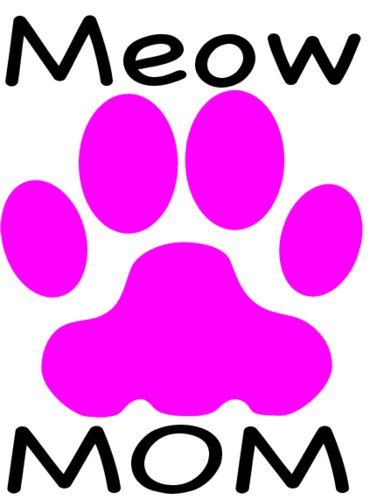 WickedGoodz Pink Cat Paw Meow Mom Vinyl Decal - Feline Bumper Sticker - Perfect Cat Mom Gift-WickedGoodz