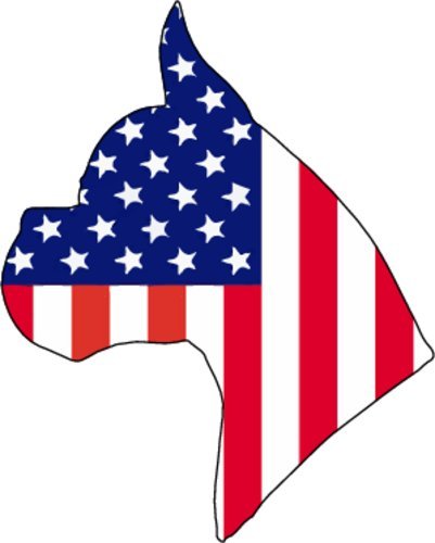 WickedGoodz American Flag Boxer Head Vinyl Decal - Dog Bumper Sticker - Perfect Patriotic Gift-WickedGoodz