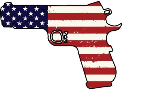 WickedGoodz American Flag Handgun Vinyl Decal - 2nd Amendment Bumper Sticker - Perfect Gun Rights Sticker-WickedGoodz