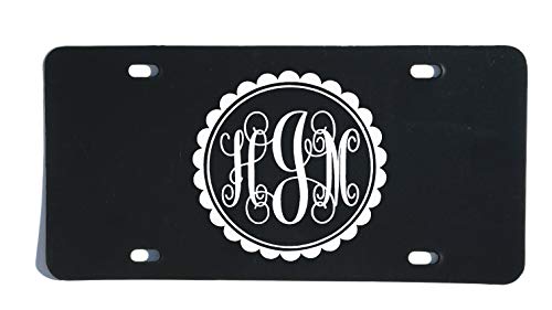 Personalized Monogram Vanity Plate, Scallop Script Design-WickedGoodz