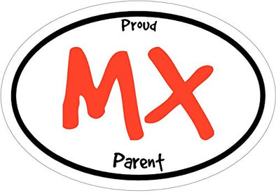 WickedGoodz Oval Vinyl Proud MX Parent Motocross Decal - Sports Bumper Sticker - Perfect MX Sport Parent Gift-WickedGoodz