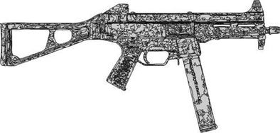 Vinyl UMP Gun Decal - Gun Bumper Sticker - 2nd Amendment Gift-WickedGoodz