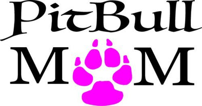 WickedGoodz Pink Paw Pitbull Mom Vinyl Decal Transfer - Pit Bull Bumper Sticker - Perfect Dog Owner Gift-WickedGoodz