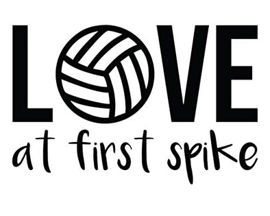 Love at First Spike Volleyball Vinyl Decal Sports Bumper Sticker-WickedGoodz