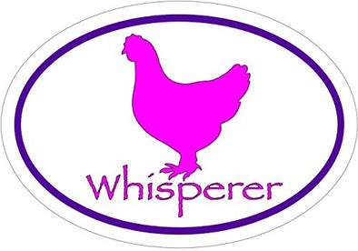 Oval Pink Chicken Whisperer Vinyl Decal - Chicken Bumper Sticker - Perfect Chicken Gift Decor-WickedGoodz