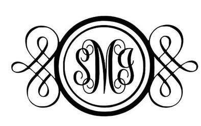 Custom Initial Monogram Decal Double Loop Design-WickedGoodz