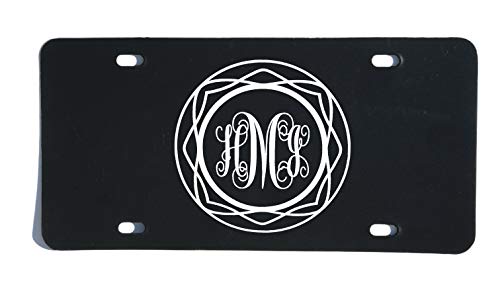 Personalized Monogram Vanity Plate, Circle Script Letter Design-WickedGoodz