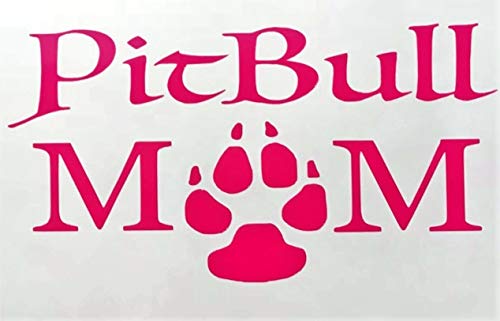 Custom Paw Pit bull Mom Vinyl Decal - Pitbull Dog Breed Bumper Sticker, for Laptops or Car Windows - Paw Print Transfer-WickedGoodz