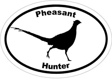 Oval Vinyl Pheasant Hunter Decal - Hunting Bumper Sticker - Upland Gift-WickedGoodz