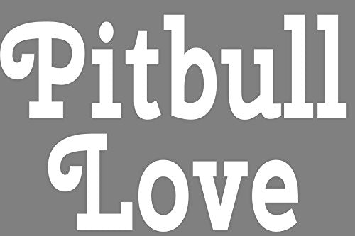 WickedGoodz White Pitbull Love Vinyl Window Decal Transfer - Pit Bull Bumper Sticker - Perfect Pit Bull Owner Gift-WickedGoodz