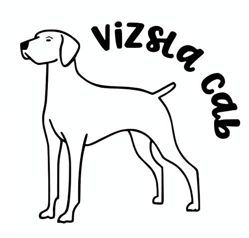 Custom Vizsla Cab Vinyl Decal - Dog Breed Bumper Sticker, for Laptops or Car Windows - Paw Print Transfer-WickedGoodz