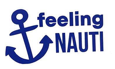 Custom Vinyl Feelin Nauti Boat Anchor Decal, Nautical Love Bumper Sticker, for Tumblers, Laptops, Car Windows-WickedGoodz