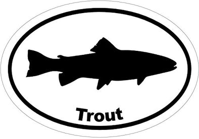WickedGoodz Oval Vinyl Trout Fishing Decal, Fish Bumper Sticker, Perfect Angler Gift-WickedGoodz