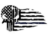 Custom Vinyl Distressed American Flag Skull Decal - Soldier Bumper Sticker, for Tumblers, Laptops, Car Windows - Patriotic Military Gift-WickedGoodz