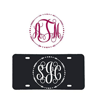 Custom Gift Pack Monogram Initial Decal and License Plate-WickedGoodz