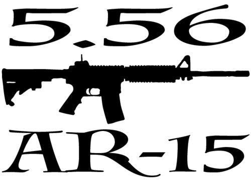 5.56 AR-15 Vinyl Decal on white background-WickedGoodz