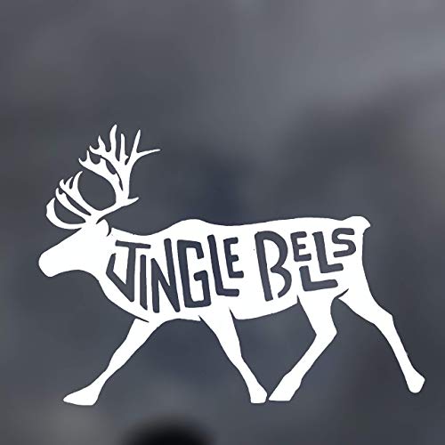 Jingle Bell Reindeer Vinyl Decal Window Sticker-WickedGoodz