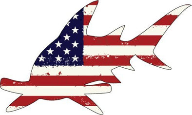 WickedGoodz American Flag Hammerhead Shark Vinyl Decal - Beach Bumper Sticker - Perfect Fisherman Ocean Gift-WickedGoodz