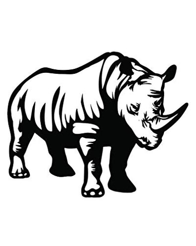 Custom Rhino Vinyl Decal - Rhinoceros Bumper Sticker, for Tumblers, Laptops, Car Windows - Pick Size and Color Rhino Gift-WickedGoodz