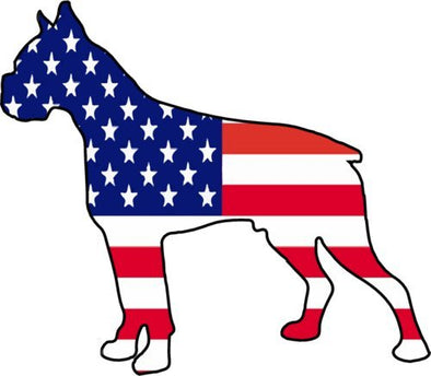 WickedGoodz Vinyl American Flag Boxer Decal - Dog Bumper Sticker - Perfect Pet Owner Gift-WickedGoodz