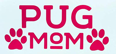 Custom Pug Mom Vinyl Decal Dog Bumper Sticker-WickedGoodz