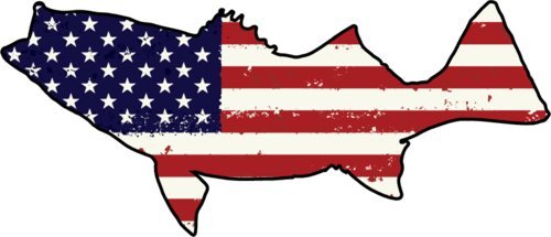 WickedGoodz Die Cut American Flag Striper Vinyl Decal - Bass Fishing Bumper  Sticker - Perfect Ocean Angler Gift