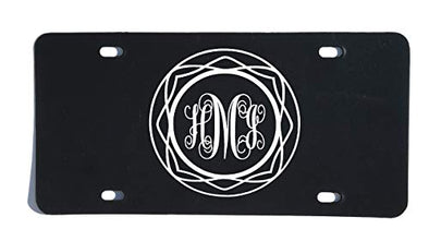 Personalized Monogram Vanity Plate, Circle Script Letter Design - Style 4-WickedGoodz