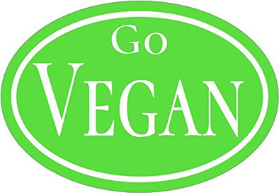 WickedGoodz Oval Green Go Vegan Vinyl Decal - Political Bumper Sticker - Perfect Vegetarian or Vegan Gift-WickedGoodz