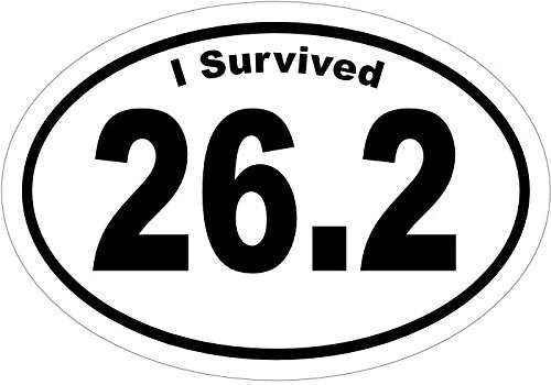 WickedGoodz Oval I Survived 26.2 Marathon Vinyl Decal - Race Bumper Sticker - Perfect for Runner Jogger Gift-WickedGoodz