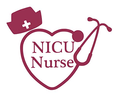 Custom NICU Nurse Stethoscope Vinyl Decal - Nursing Student Bumper Sticker, for Tumblers, Laptops, Car Windows - Nursing Hat Sticker - Pick Size and Color-WickedGoodz