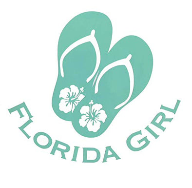 Custom Hibiscus Sandal Florida Girl Vinyl Decal Flip Flop Bumper Sticker-WickedGoodz
