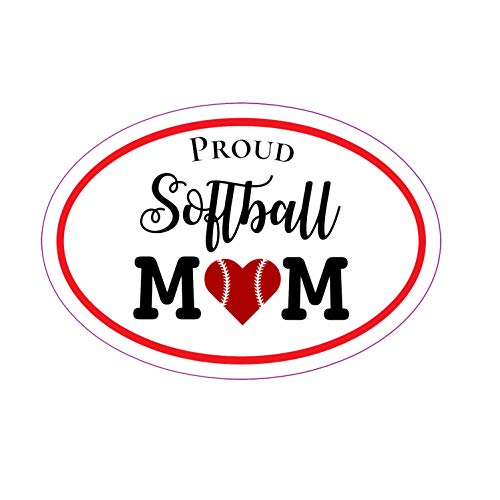 Oval Proud Softball Mom Decal-WickedGoodz