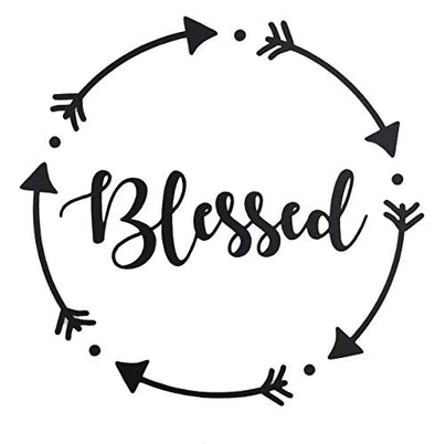 Personalized Blessed Vinyl Decal - Arrow Bumper Sticker, for Tumblers, Laptops, Car Windows - Pick Size and Color-WickedGoodz