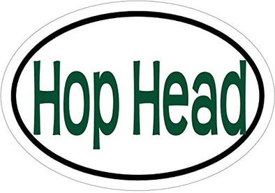 WickedGoodz Oval Hop Head Beer Vinyl Decal - Craft Brew Bumper Sticker - Perfect Beer Lover Gift-WickedGoodz
