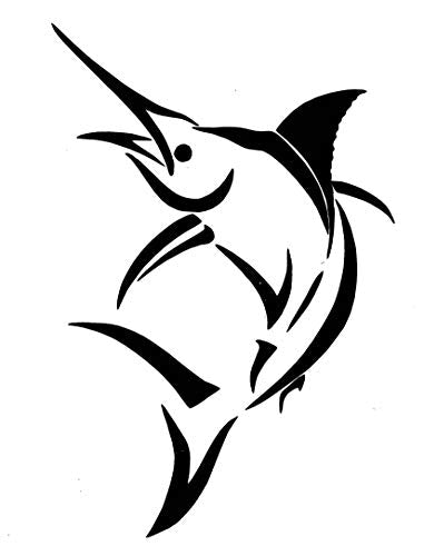 Custom Simple Swordfish Vinyl Decal - Personalized Sailfish Fishing Bumper Sticker, for Tumblers, Laptops, Car Windows-WickedGoodz