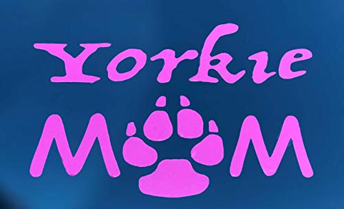 Custom Yorkie Mom Vinyl Decal - Yorkshire Terrier Bumper Sticker, for Laptops or Car Windows - Paw Print Transfer-WickedGoodz