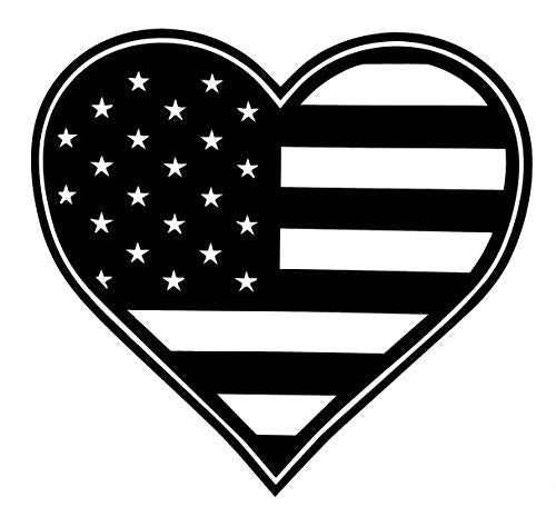 Custom American Flag Heart Vinyl Decal-WickedGoodz