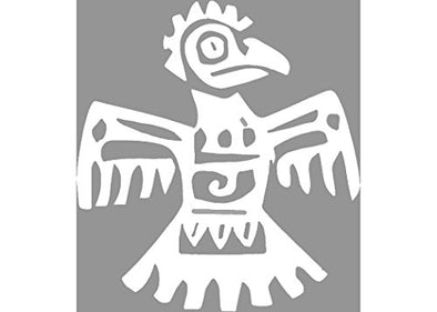 WickedGoodz White Aztec Eagle Vinyl Window Decal - Patriotic Bumper Sticker - Perfect Aztec Culture Gift-WickedGoodz