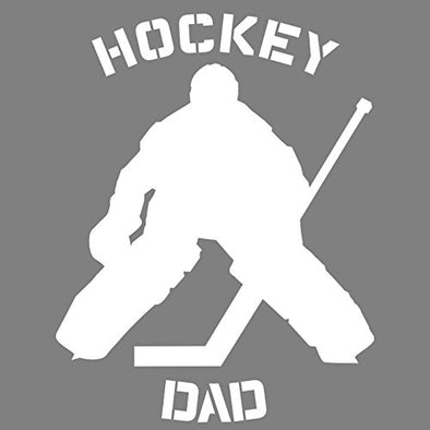 WickedGoodz Proud Hockey Goalie Dad Vinyl Decal Transfer - Sports Bumper Sticker - Perfect Ice Hockey Dad Gift-WickedGoodz